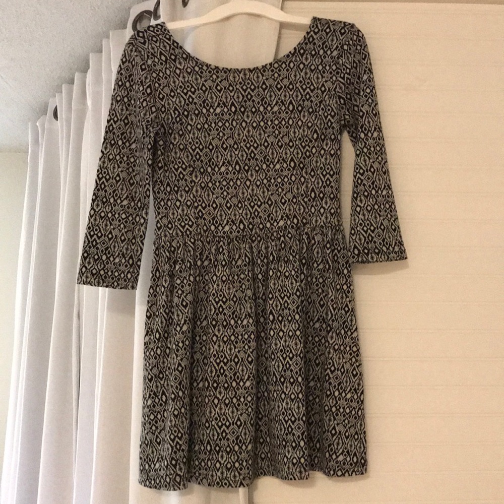 Patterned half sleeve dress